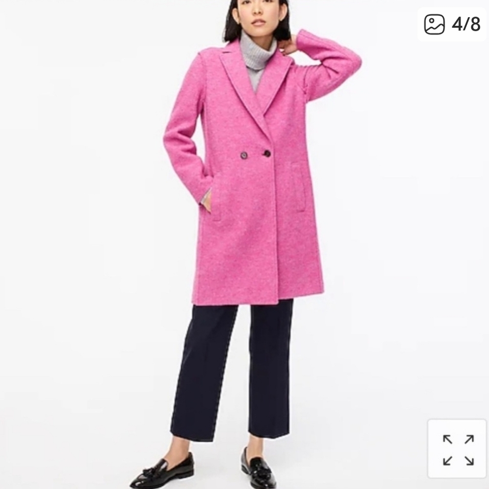 J.Crew Daphne Boiled Wool Coat NEW 4P Topcoat Business Barbie Travel - Picture 5 of 16